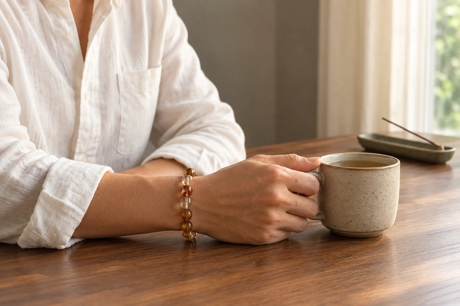 Natural materials and meaningful objects arranged for everyday ritual