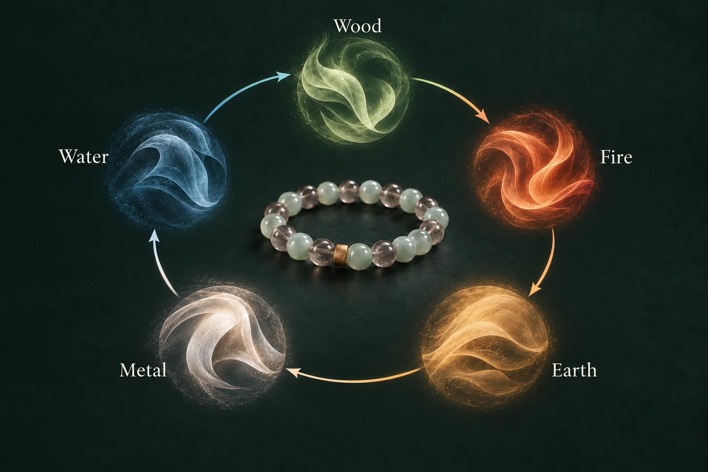 Natural stones arranged in an elemental landscape